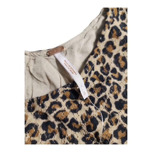 NWT Free People Ombre Leopard Animal Print Lace Fit Flare Mini Dress SZ 2 Brown - Picture 4 of 10